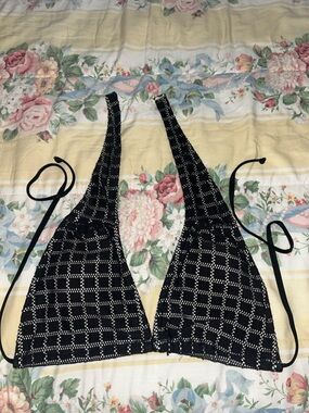 No Boundaries Black Crochet Swim bikini Top